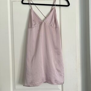Silk pink mini dress